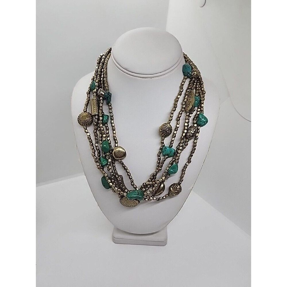 Multistrand Faux Stone Necklace‎